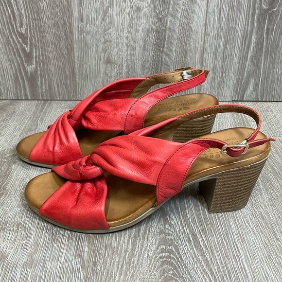Spring Step Madeleine Red Leather Heeled Dress Sandals EU 40 (US 9) - Picture 1 of 16